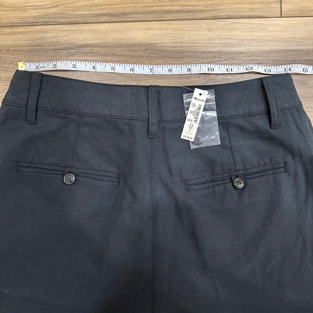 Madewell Harlow Wide Leg Pant True Black Linen Cotton Sz 6 NWT - Picture 9 of 16